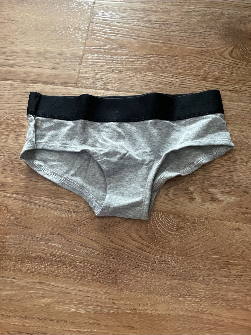 Victoria's Secret Grey Briefs with Black Waistband